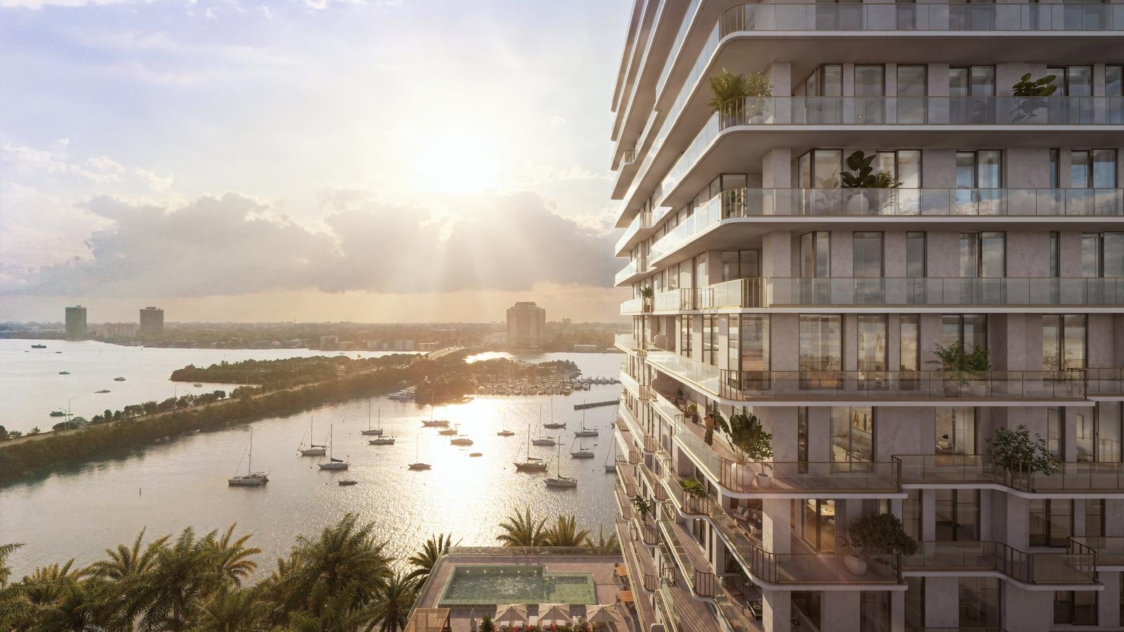 Tula Residences, torre residencial à beira da baía em Miami, em construção